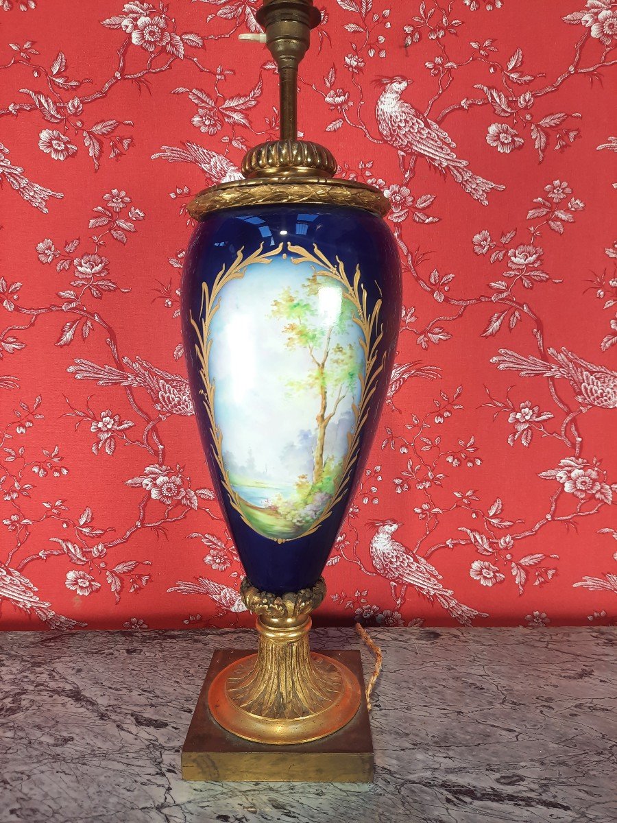 Lampe en porcelaine de Limoge vers 1900-photo-2