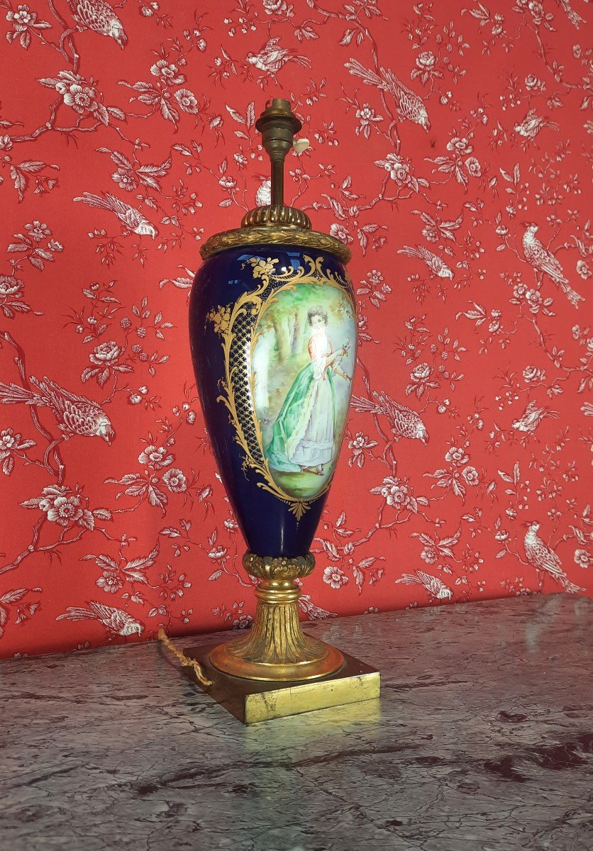 Lampe en porcelaine de Limoge vers 1900-photo-1