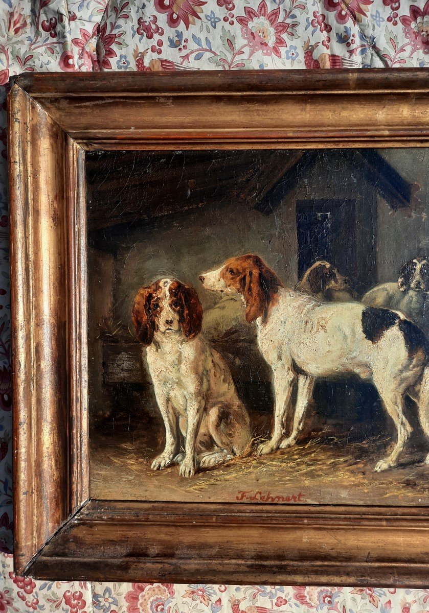Meute de chiens "Pierre Frédéric Lehnert" époque XIXème -photo-2
