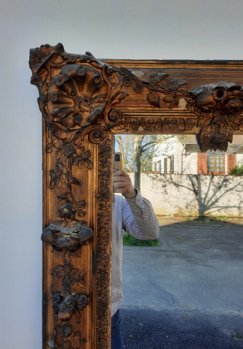 Mirror Decorated With Fruits From The Napoleon III Period-photo-2