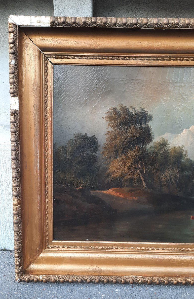 19th Century Mountain Landscape Scene-photo-4