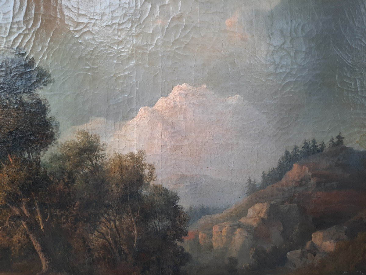 Scène de paysage de montagne époque XIXème -photo-5