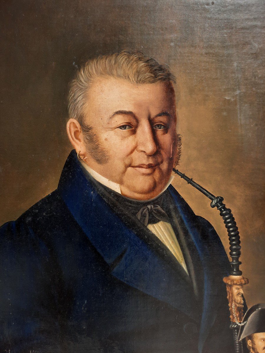 Paire de portraits homme et femme époque XIXème -photo-5