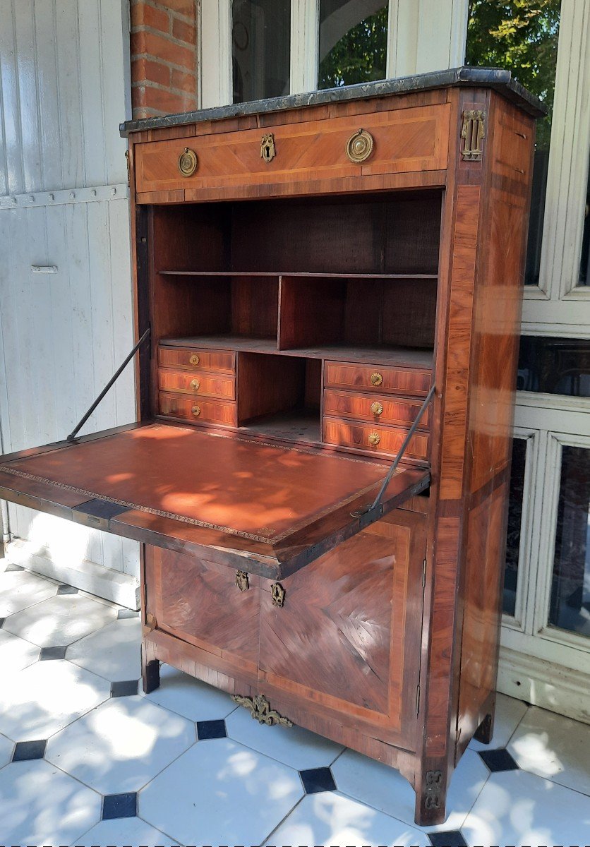Secretary From The Louis XVI Period Stamped "charpentier"-photo-2