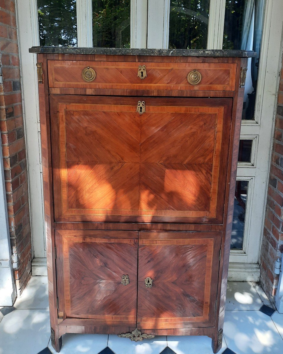 Secretary From The Louis XVI Period Stamped "charpentier"-photo-3