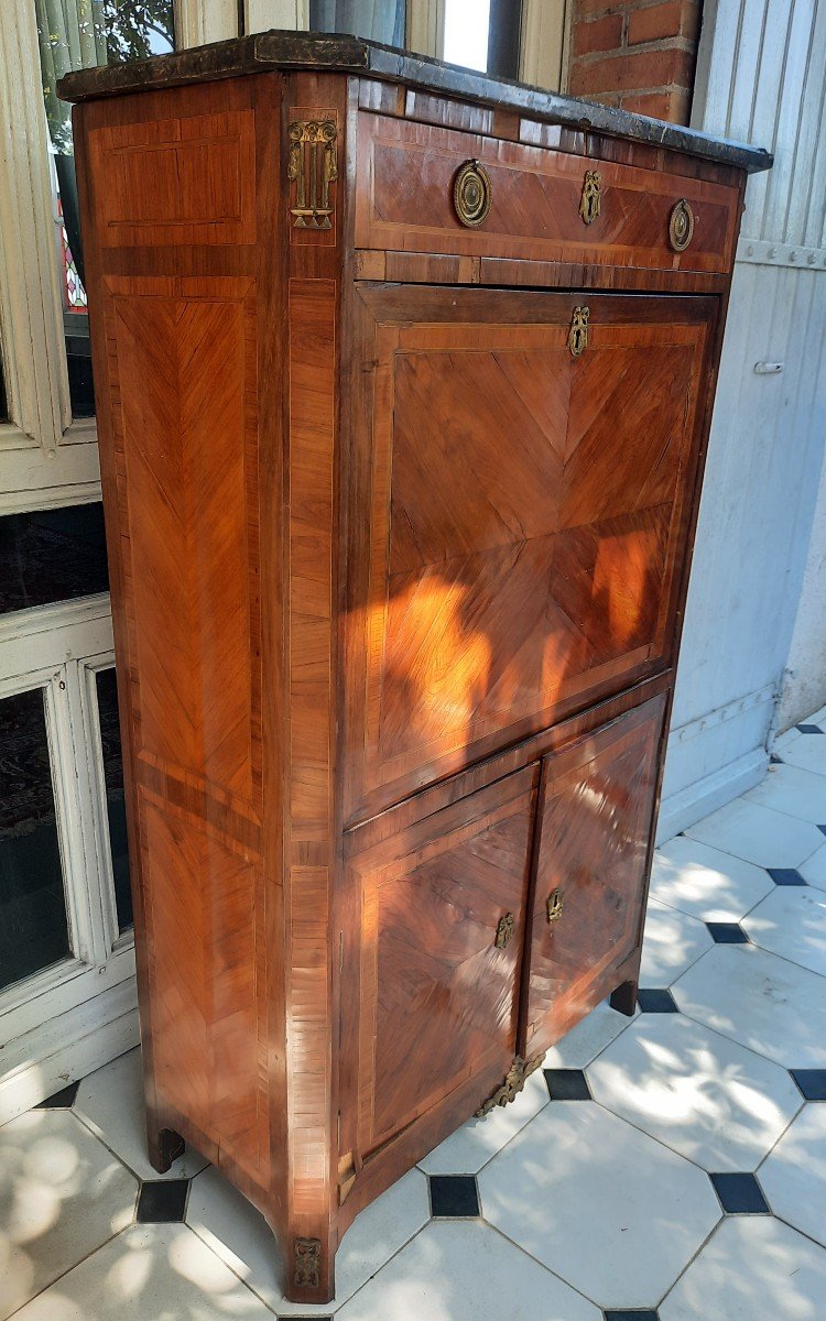 Secretary From The Louis XVI Period Stamped "charpentier"-photo-4
