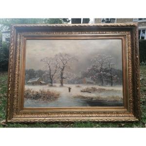 Painting Representing A Snow Scene