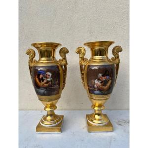 Pair Of Empire Vases 19th Century