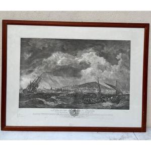 Large Engraving 'the Port Of This In Languedoc'