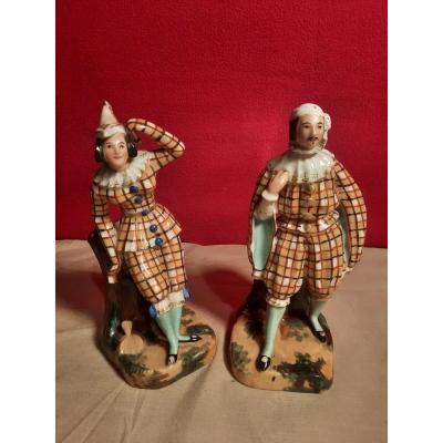 Pair Of 19th Century Porcelain Pencil Holders