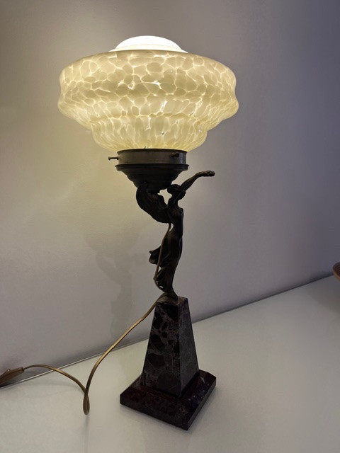 Lampe en bronze, Art déco-photo-4