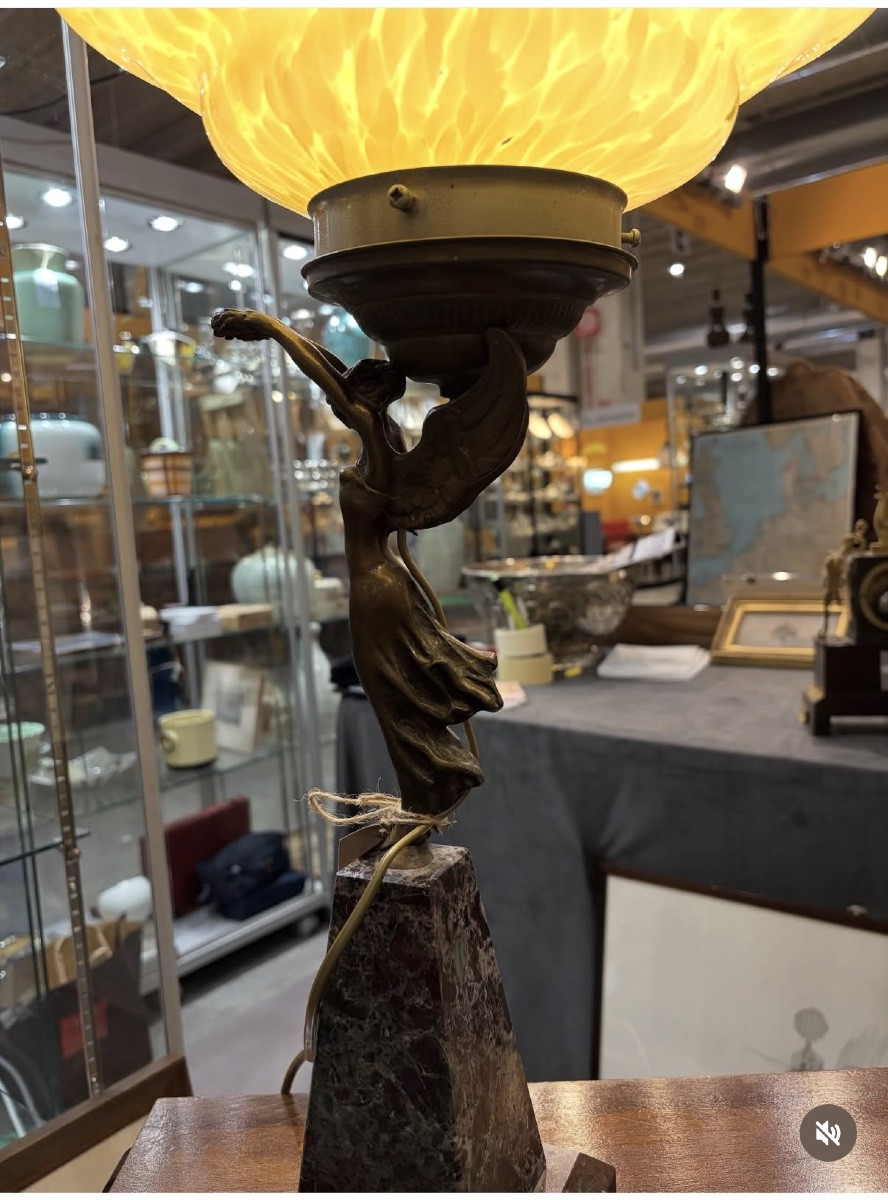 Lampe en bronze, Art déco-photo-1