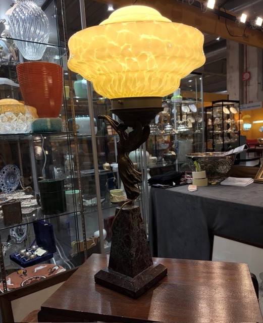 Lampe en bronze, Art déco-photo-2