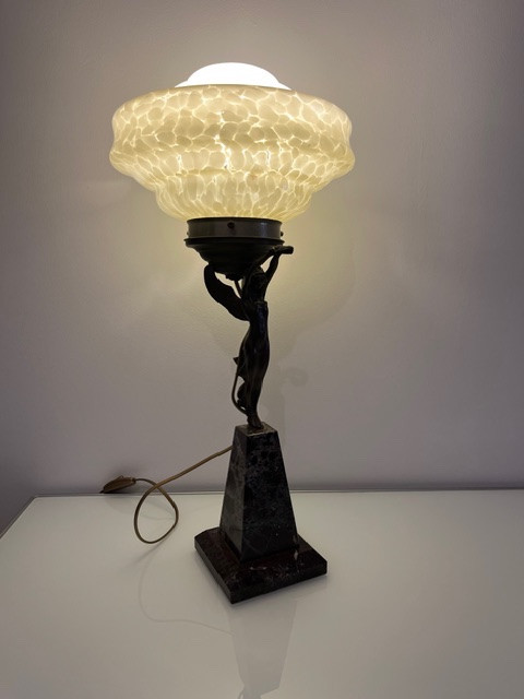 Lampe en bronze, Art déco-photo-4