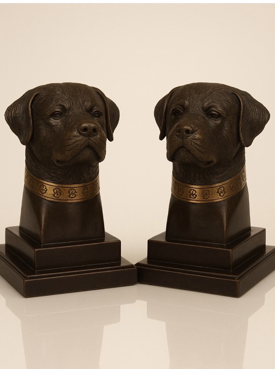 Pair Of Bronze Bookends