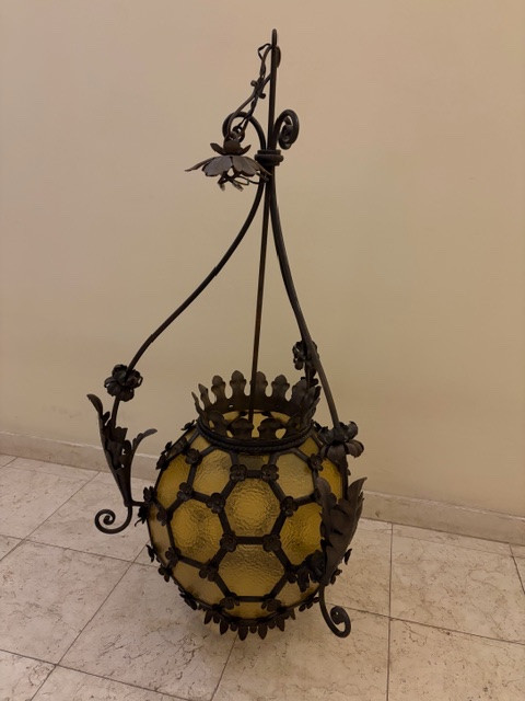 Grand  lustre en fer forgé-photo-2