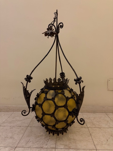 Grand  lustre en fer forgé-photo-2