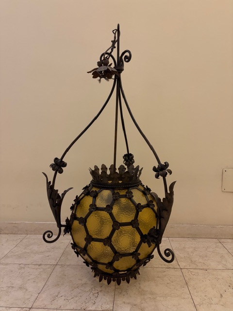 Grand  lustre en fer forgé-photo-3