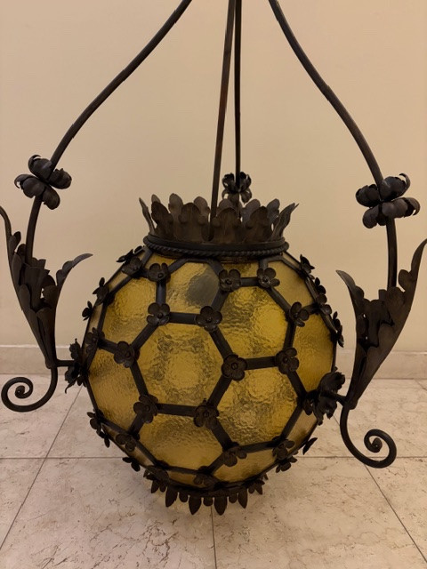 Grand  lustre en fer forgé-photo-5