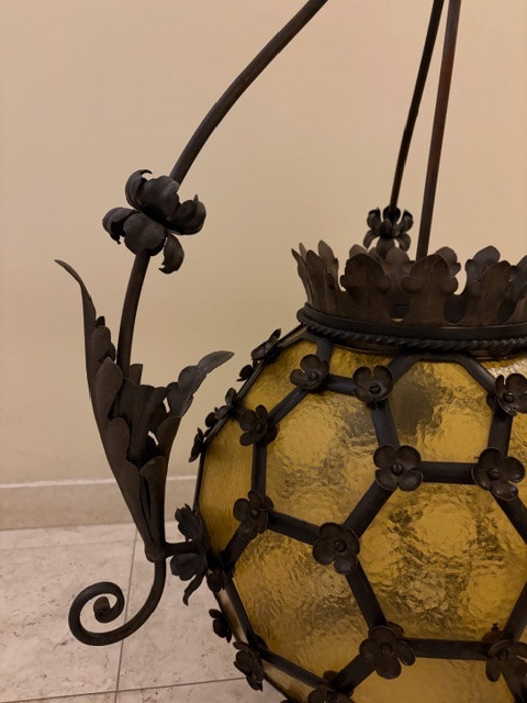 Grand  lustre en fer forgé-photo-8