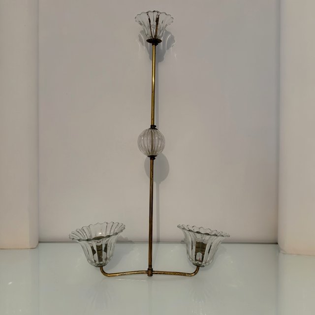 Two-light Chandelier, Art Deco Style-photo-1