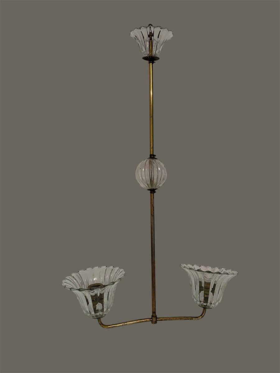 Two-light Chandelier, Art Deco Style-photo-2