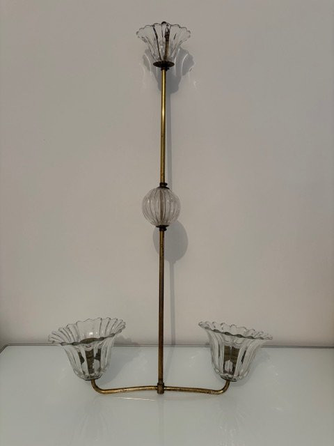 Two-light Chandelier, Art Deco Style-photo-7