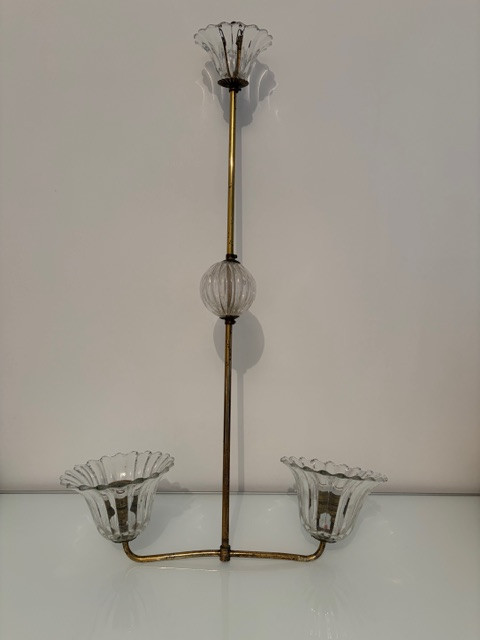 Two-light Chandelier, Art Deco Style
