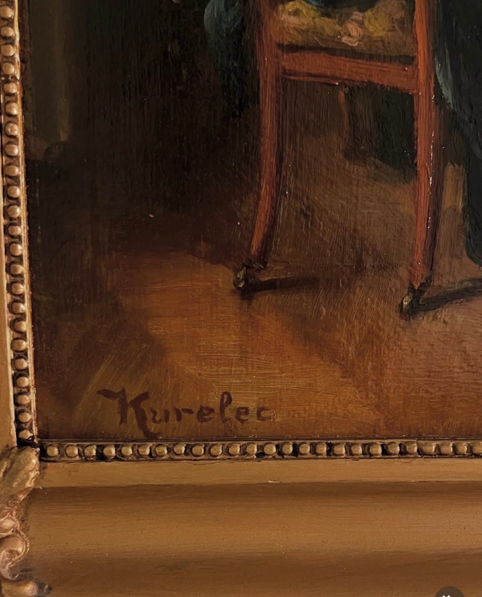 Painting " An Interior With Female Figures", Kurelec-photo-3