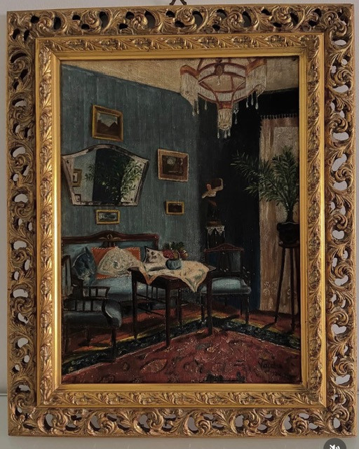 Peinture  un intérieur domestique, Vajda
