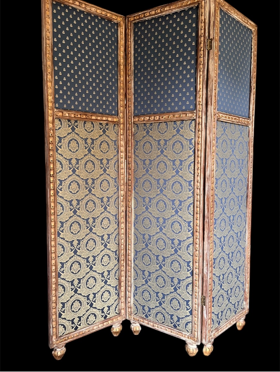 Paravent décoratif ò trois panneaux, Style Louis XVI-photo-1