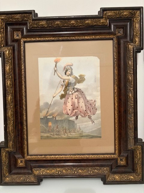 A Pair Of Watercolors Depicting Two Allegorical Figures: XIX-photo-5