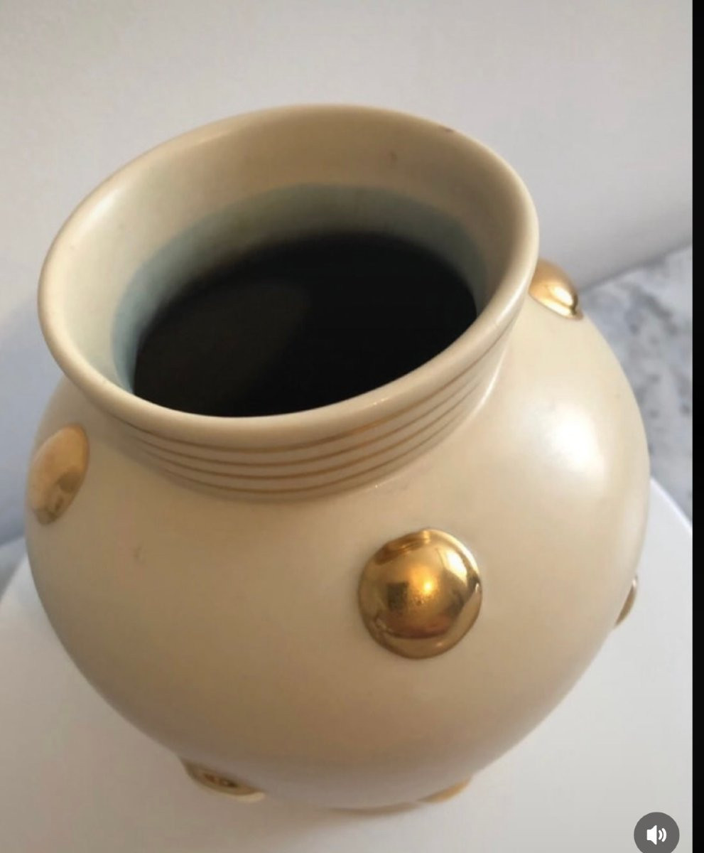 Rometti, vase en céramique ivoire -photo-2