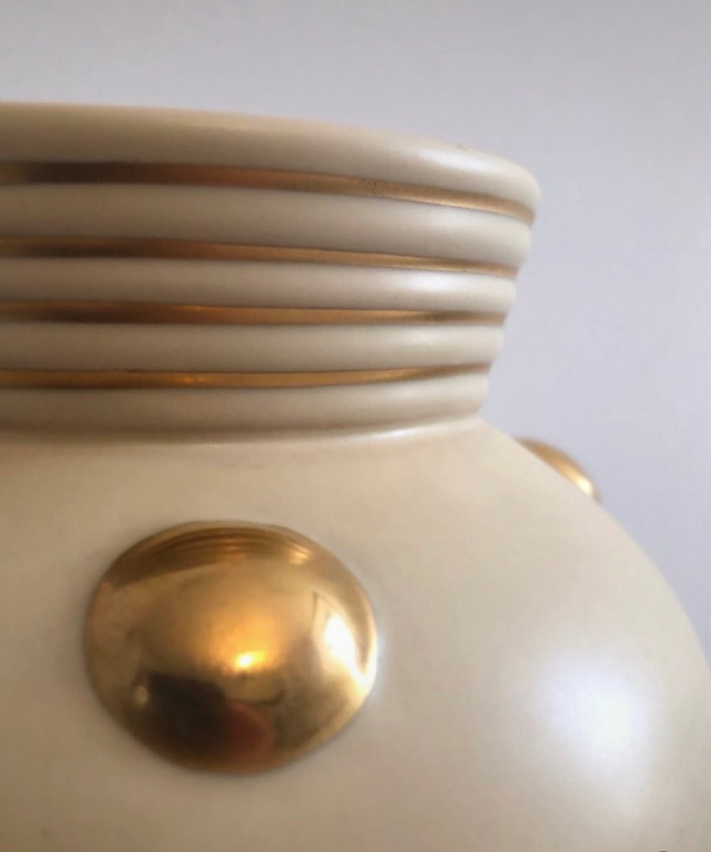 Rometti, vase en céramique ivoire -photo-3