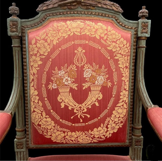 Paire fauteuils  de style Louis XVI-photo-2