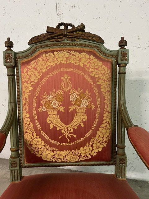 Paire fauteuils  de style Louis XVI-photo-1