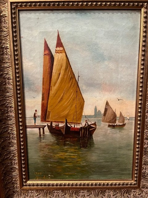 Seascape, Oil On Canvas, G. Marchini -photo-2