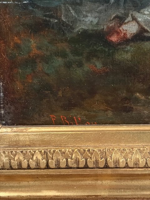 Tableau représentant deux jeunes femmes, Paul L. Billou (1821-1868)-photo-6