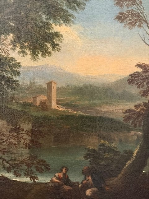 Landscape With Ruins And Figures, 18th Century-photo-6