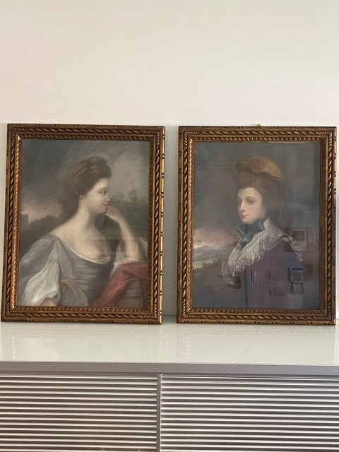 Pair Of Female Portraits, Pastel , 18th Century-photo-4
