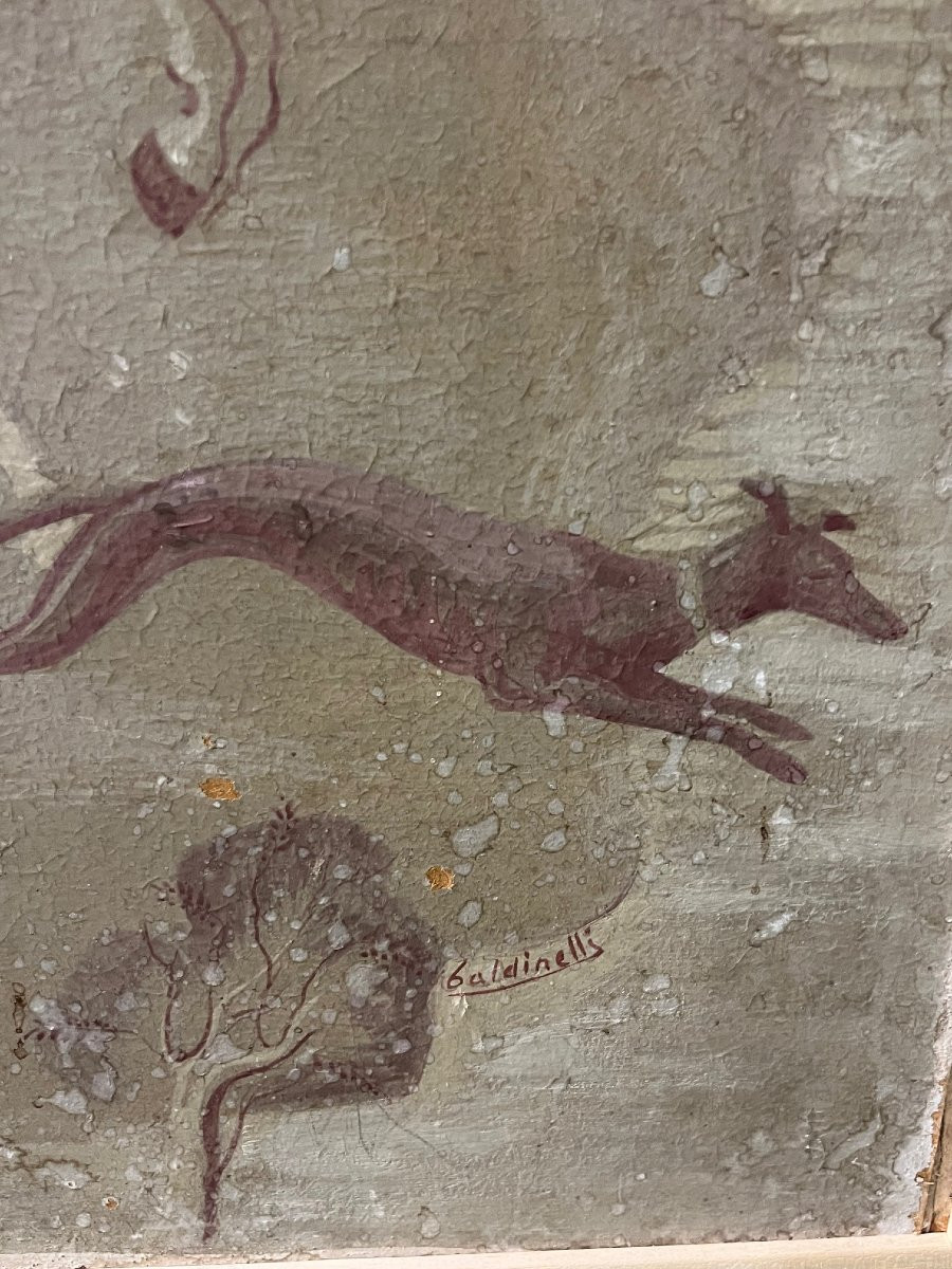 Decorative Panel With Figures, Canvas On Paper, Baldinelli-photo-4