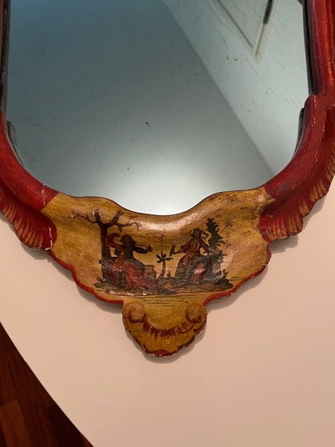 Venetian Lacquered Mirror, 19th Century-photo-3