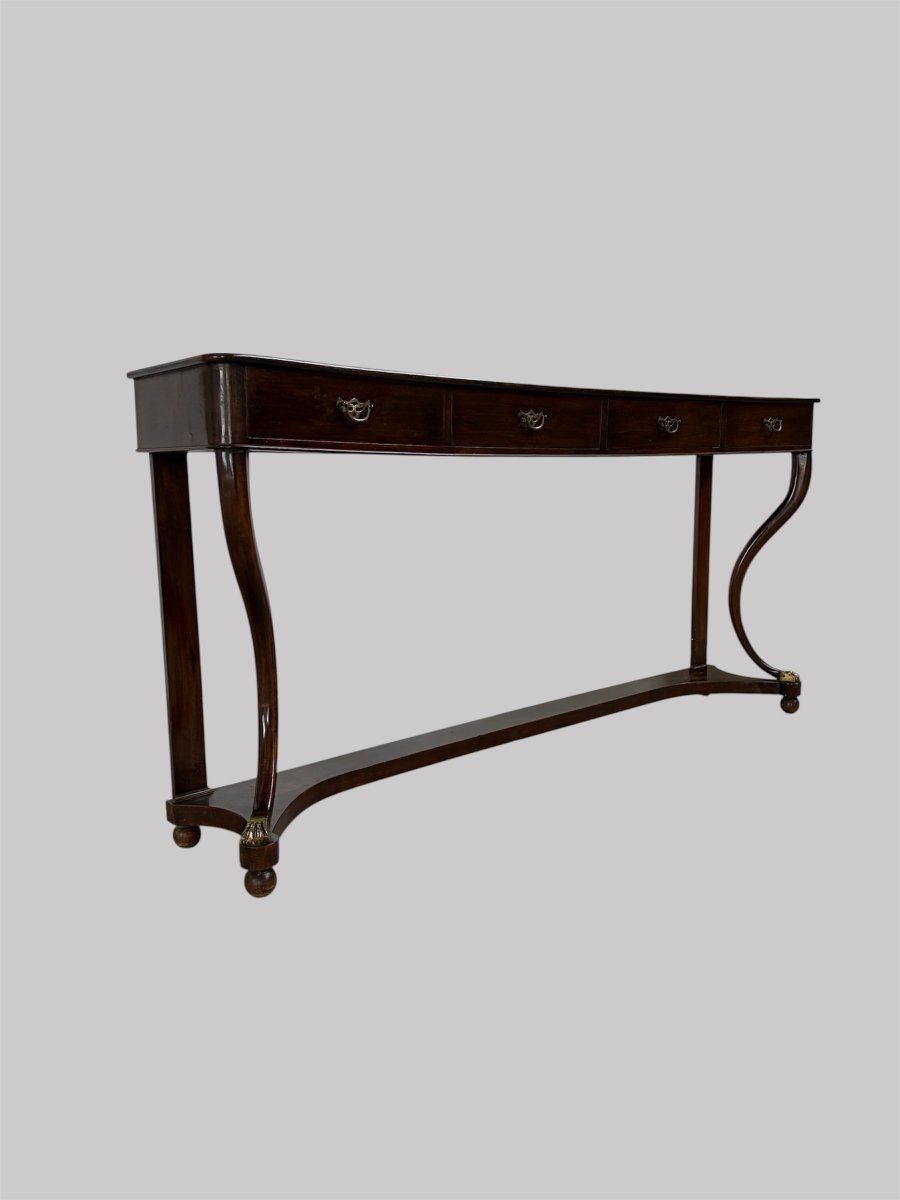 Console du XIXe siècle,  en noyer,-photo-2