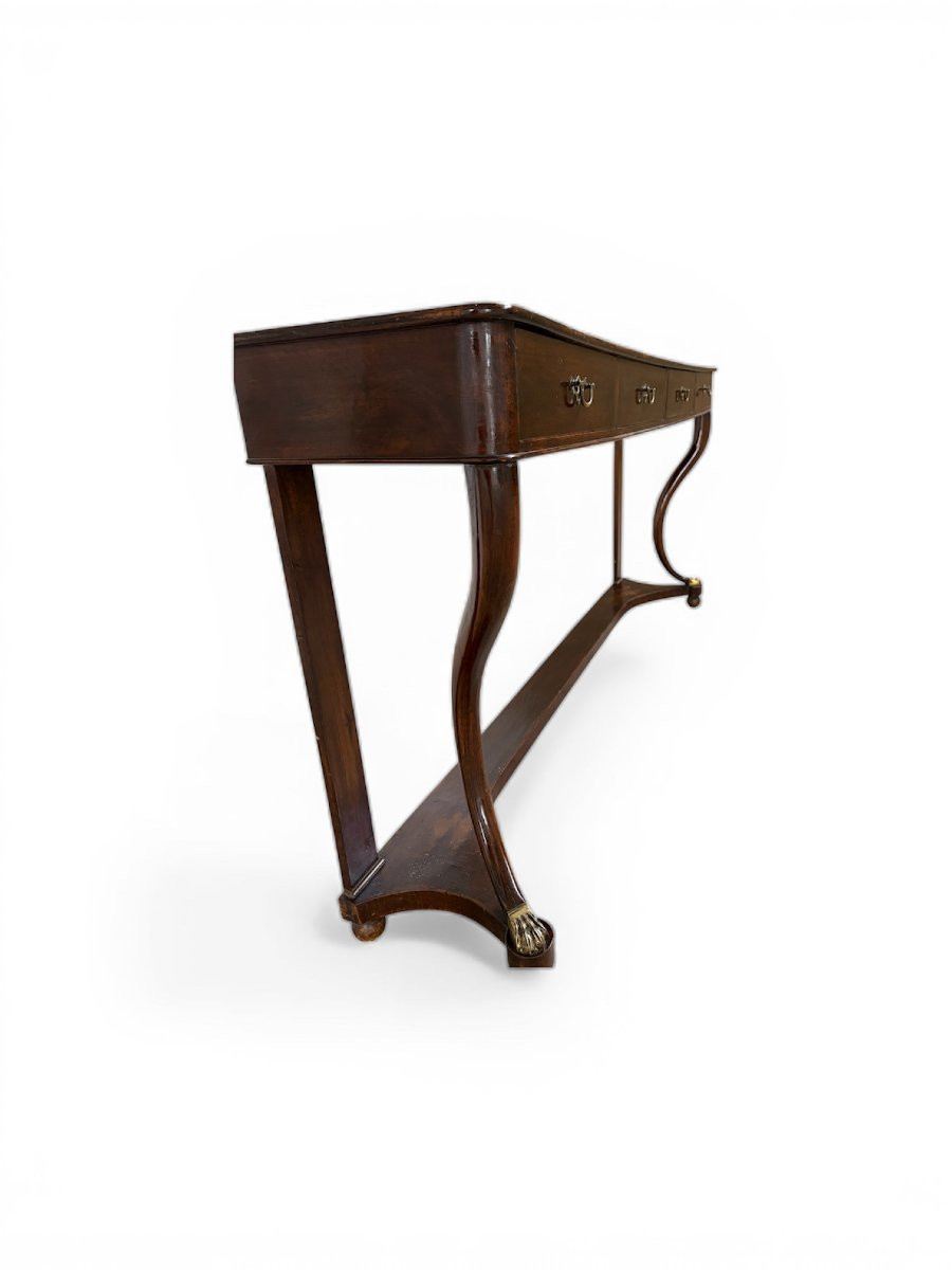 Console du XIXe siècle,  en noyer,-photo-6