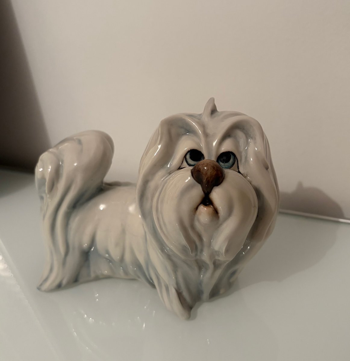 Porcelain Sculpture,  Maltese Dog, By Silvio Righetto For Manifattura Cacciapuoti-photo-7