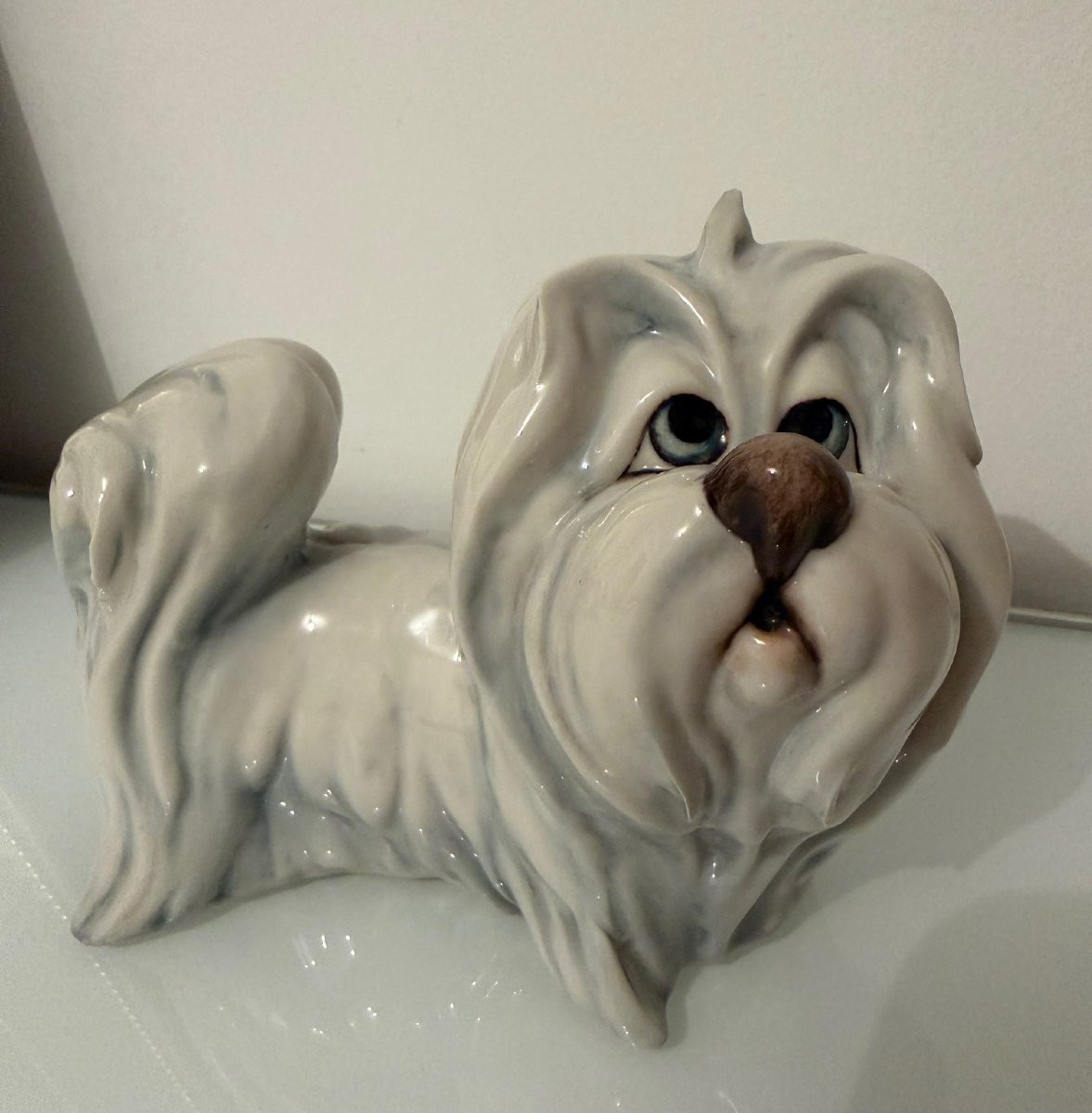 Porcelain Sculpture,  Maltese Dog, By Silvio Righetto For Manifattura Cacciapuoti-photo-8