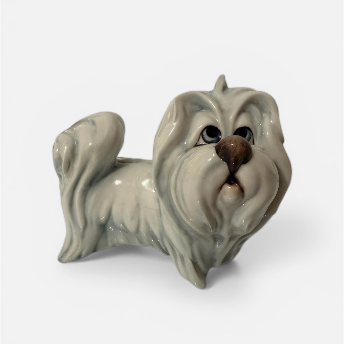 Porcelain Sculpture,  Maltese Dog, By Silvio Righetto For Manifattura Cacciapuoti