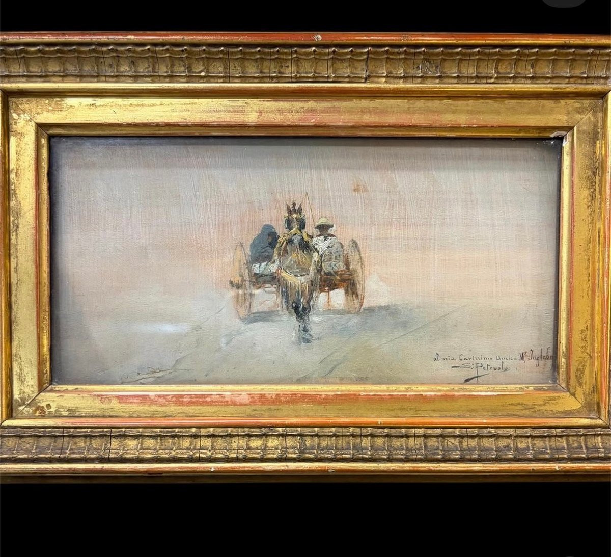 Painting, Landscape With Figures, Salvatore Petruolo (1857-1942)-photo-1