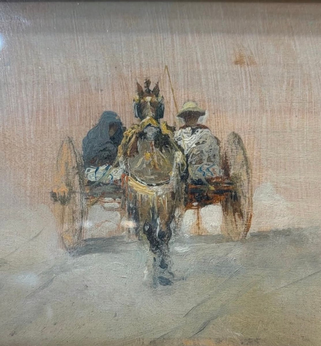 Painting, Landscape With Figures, Salvatore Petruolo (1857-1942)-photo-2