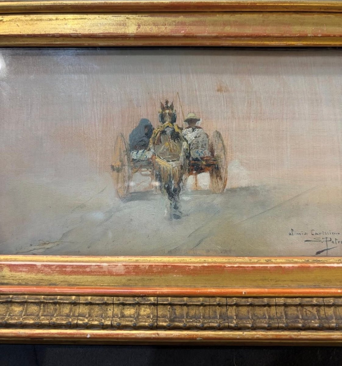 Painting, Landscape With Figures, Salvatore Petruolo (1857-1942)-photo-3